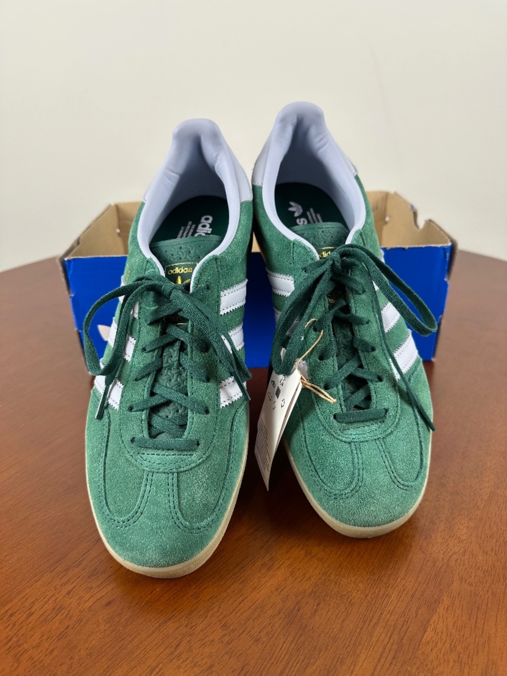 Adidas Gazelle Indoor W Green Suede Gum Sneakers 9 NWT